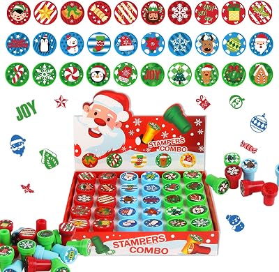 SULOLI Christmas Stamps 30PCS Kids Crafts Toddler Advent Calendar Fillers