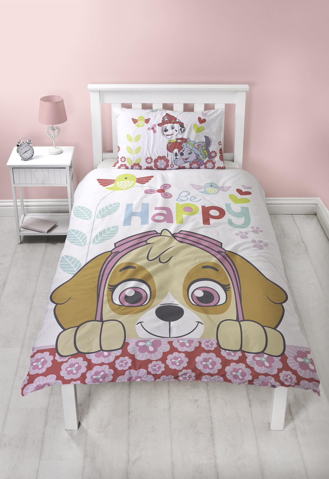 Paw Patrol Bright Single Duvet Cover Set | Happy Sky Design | Two Sided Reversible Design