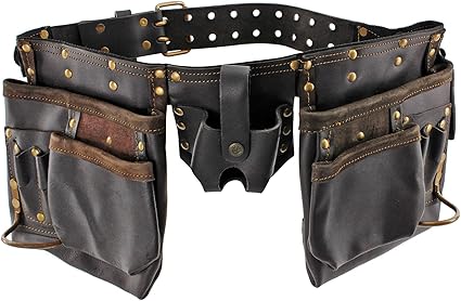 Spares2go Ceinture Porte Outils En Cuir Tanne A L Huile 12 Poches Amazon Fr Cuisine Maison