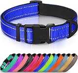 Joytale Reflective Dog Collar Nylon Neoprene Padded Medium Navy Blue