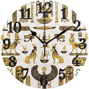 Amazon.com: AHOMY Round Wall Clock Ancient Egypt Egyptian Character ...