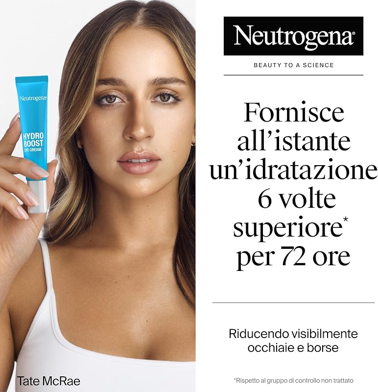 Hydro Boost Contorno Occhi Anti-Fatica, Contorno occhi idratante con Acido Ialuronico e Vitamina E, Aiuta ad attenuare i segni della stanchezza e le occhiaie, 15 ml