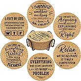 Office Gifts for Coworkers, Novelty Gifts for New Colleagues Employees Boss, Funny Office Desk Coasters, 6 Pcs Drink Coasters with Metal Holder, Birthday Housewarming Gifts for Men Women