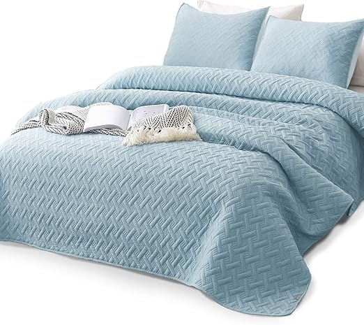 Amazon Com Domdec Super Soft Quilt Set 3 Piece Stone Washed