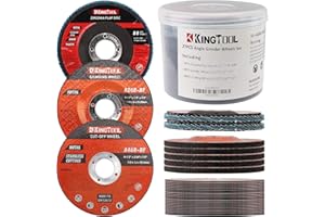 KingTool 27pcs Angle Grinder Wheel Set, Grinder Disc Set Includes 20pcs Cutting Wheel, 5pcs Grinding Wheel, 2pcs Flap Discs with 4-1/2" Diameter and 7/8" Arbor for Steel and Stainless Cutting Grinding