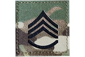 MOONIKONI 2” x 2” MC IR US Army Rank IR Flag Patch with Hook Fastener (E6 Staff Sergeant)…
