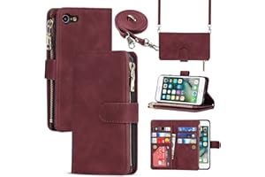 Cavor for iPhone 7 iphone8 iPhone SE 2022 iPhone SE 2020 Crossbody Wallet Case with Card Slots,PU Leather Magnetic Closure Zi