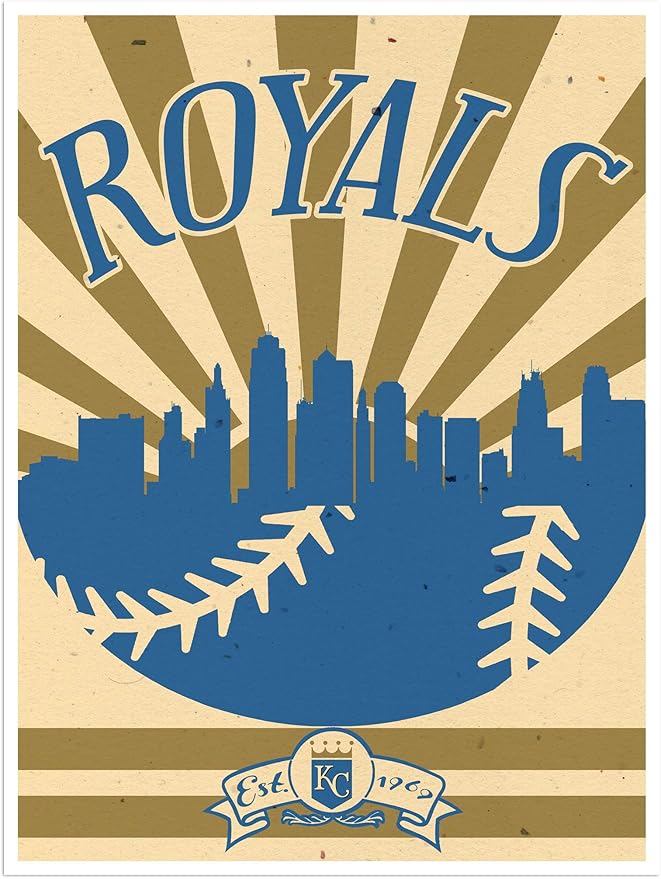 Kansas City Royals Poster Sunset Art Print 12x16 Wall Decor