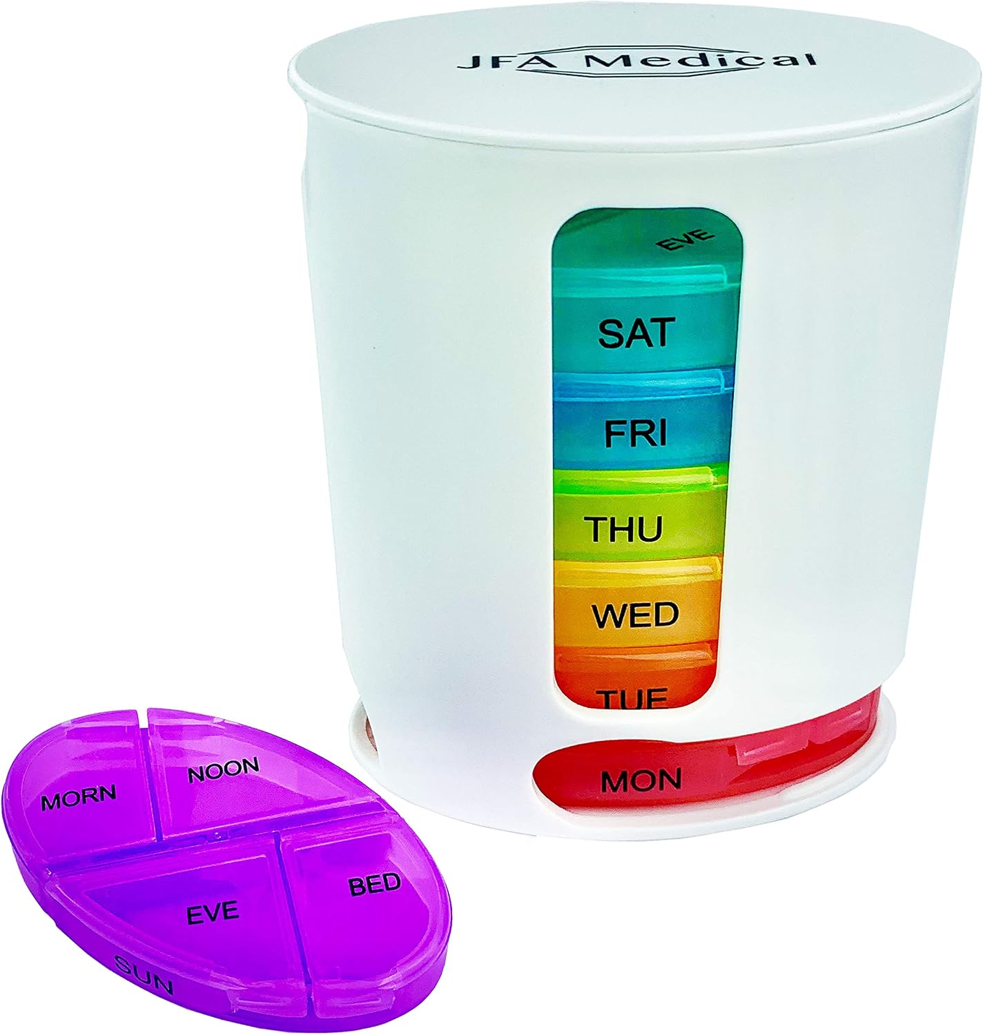 JFA Medical Weekly Oval Pill Box Organiser/Reminder for Medicines Supplements Vitamins, 7days, 4 compartments per Day - Image 4