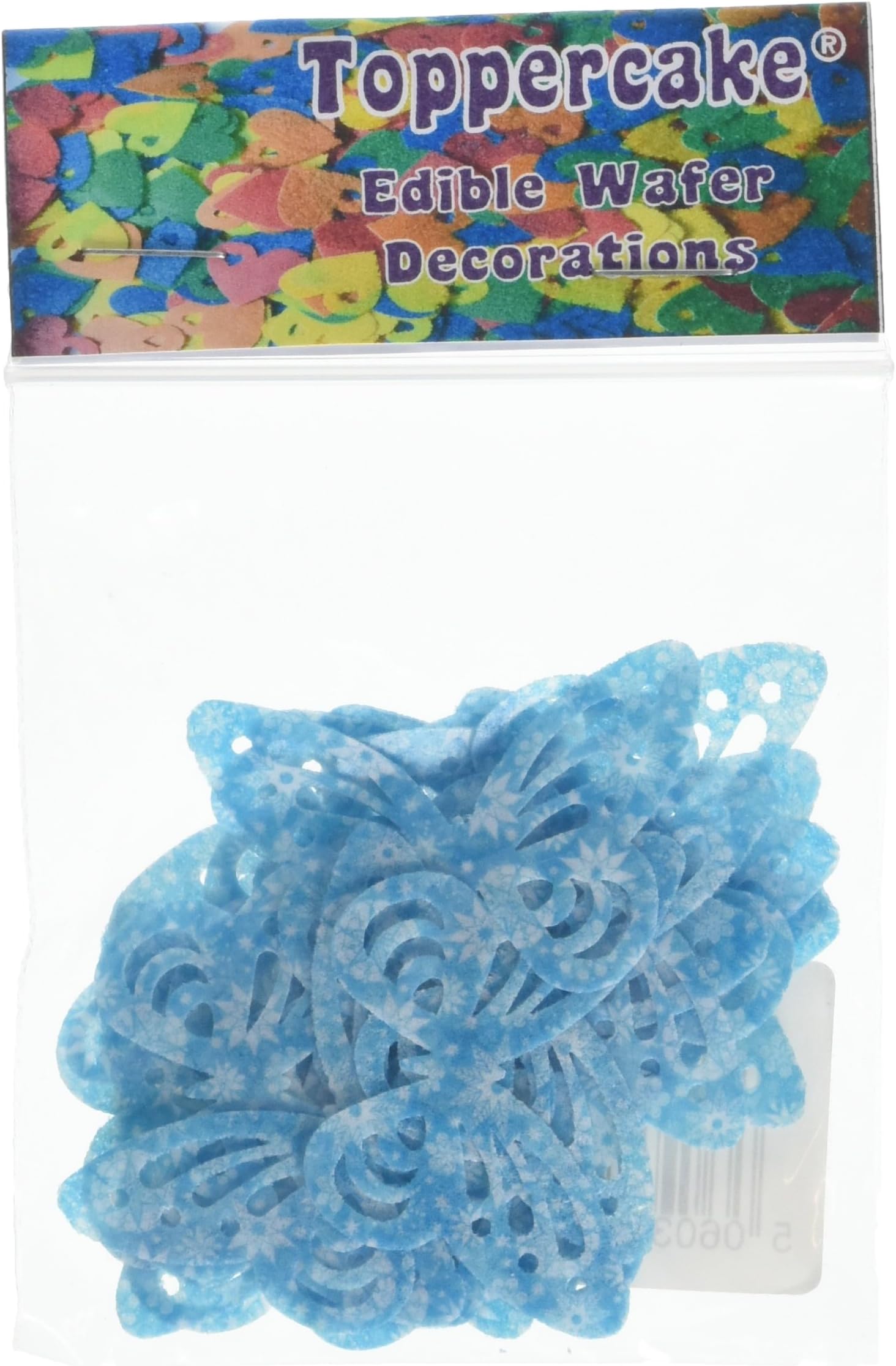 Toppercake Designs by Hannah Edible Wafer Butterfly Cup Cake Decorations Frozen Snowflake Pattern (Pack of 24)