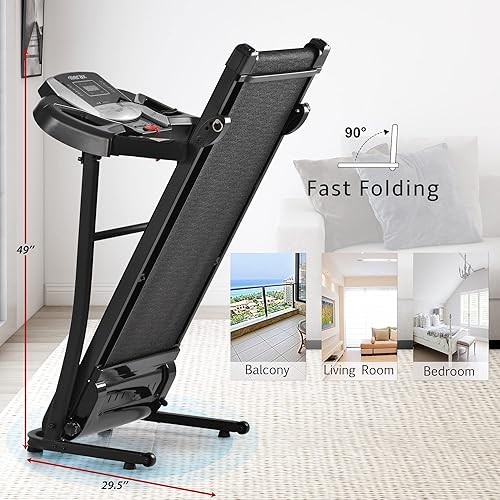 Merax Electric Folding Treadmills for Home Level Incline