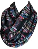 Etwoa's Bookshelf Black Infinity Scarf Circle Scarf Loop Scarf, Large