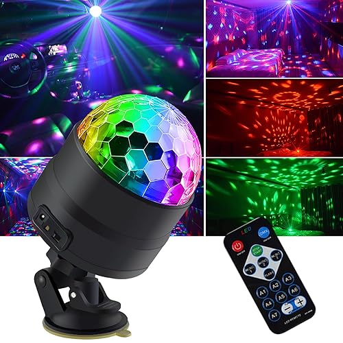 Disco Ball Light Party DJ Mini Colors Stage Sound Activated Automatic Strobe Light for Halloween Christmas Decoration Happy Birthday Gift Wedding Club Show