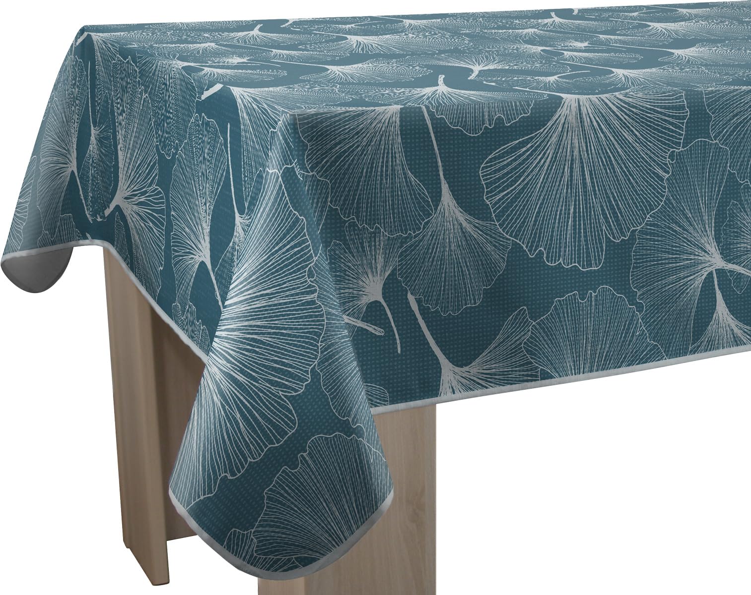 Le linge de Jules Biloba Stain-Resistant Tablecloth Rectangular 150 x 200 cm Blue