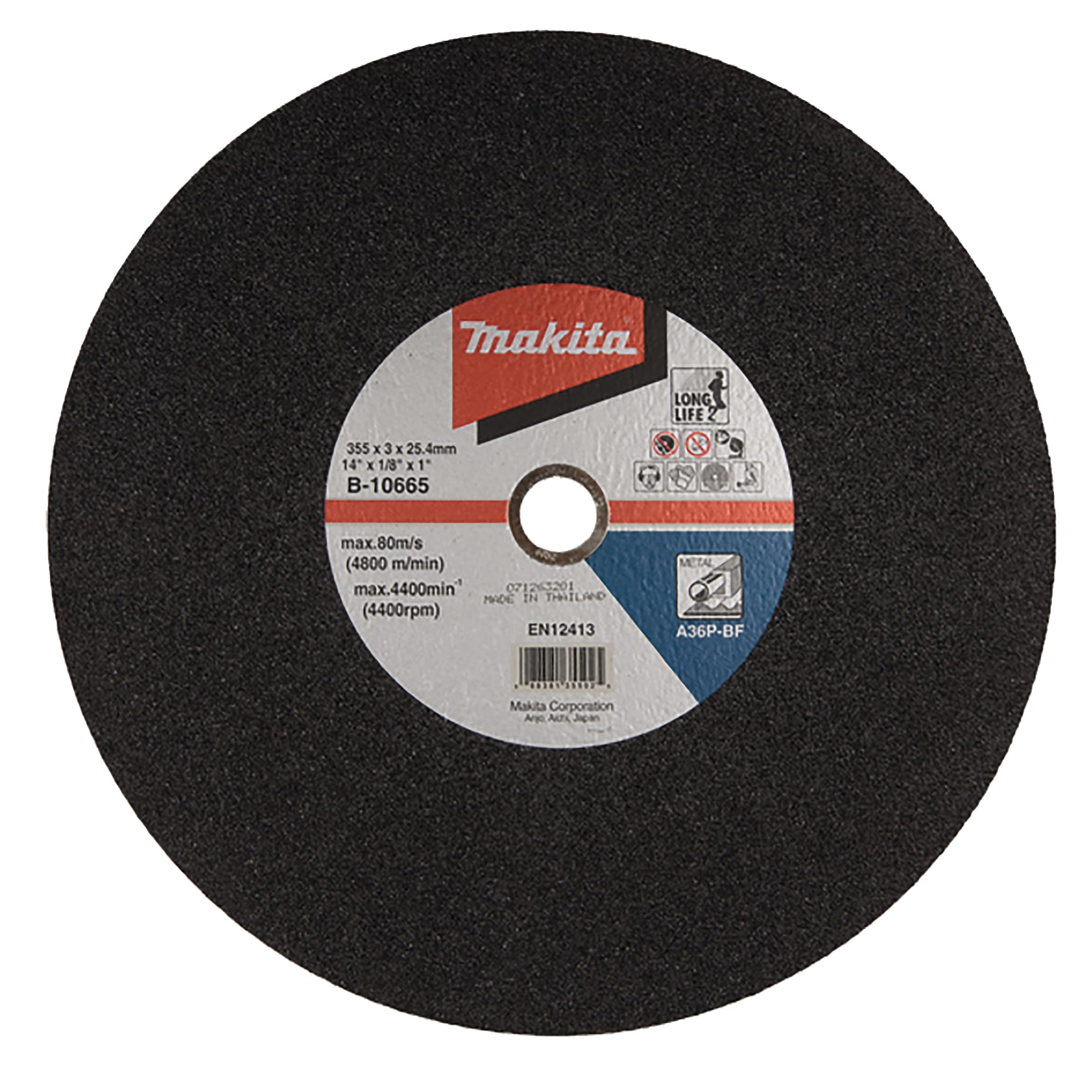 Makita 355 mm Abrasive Chop Saw Wheels - Blue (Pack of 5)