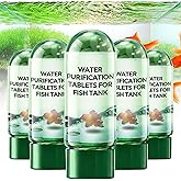 Water Purification Tablets for Fish Tank, Powerful Aquarium Water Purification Tablet, Efficient Clear Turbidity &amp; Improve Water Quality, Remove All Kinds of Turbidity from Fish TankWater (5pcs)
