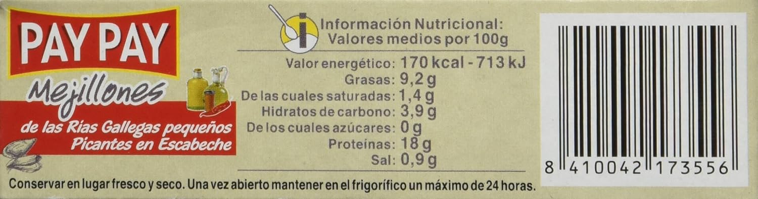 Pay - Pay Mejillones De Las Rías Gallegas Picantes En Escabeche ...