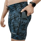 Sprints Mens Flexion 8" Compression Shorts with Pockets &amp; Drawcord