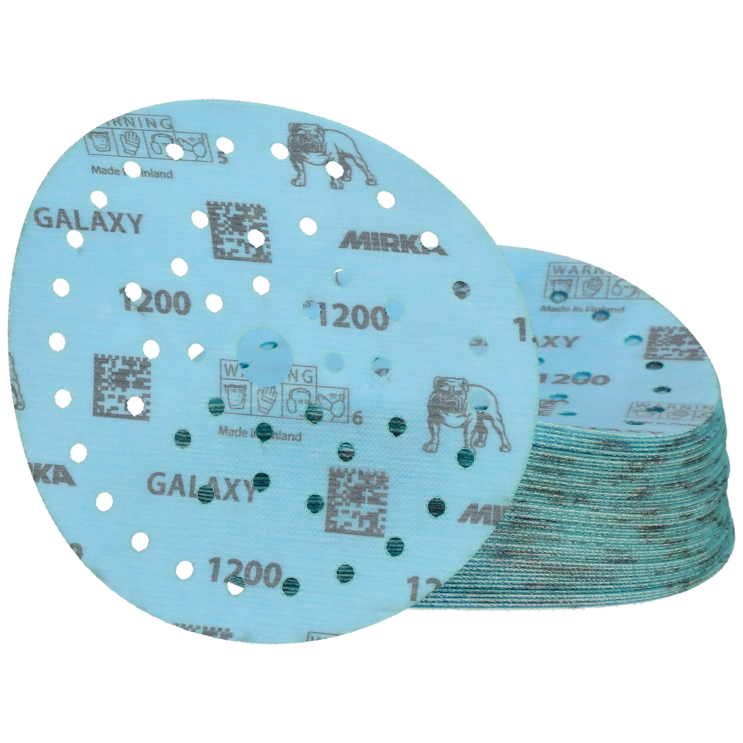 Mirka Galaxy epoxy sandpaper 150mm Hook & Loop grit 1200 for sanding epoxy resin, wood, epoxy, rivertable / 50 pcs sanding discs — image 1