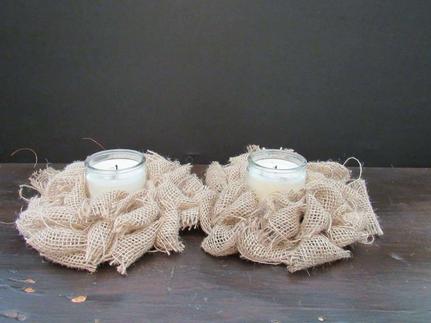 Burlap Candle Rings Handmade