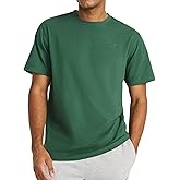 Reebok Mens Short Sleeve Crewneck Embroidered T-Shirt, Standard Fit, Lightweight Stretch Cotton Fabric