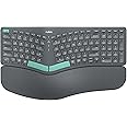 Nulea Wireless Ergonomic Keyboard, Split Keyboard with Cushioned Wrist Rest, Bluetooth and USB Connectivity, USB-C Rechargeable, Compatible with Windows Mac