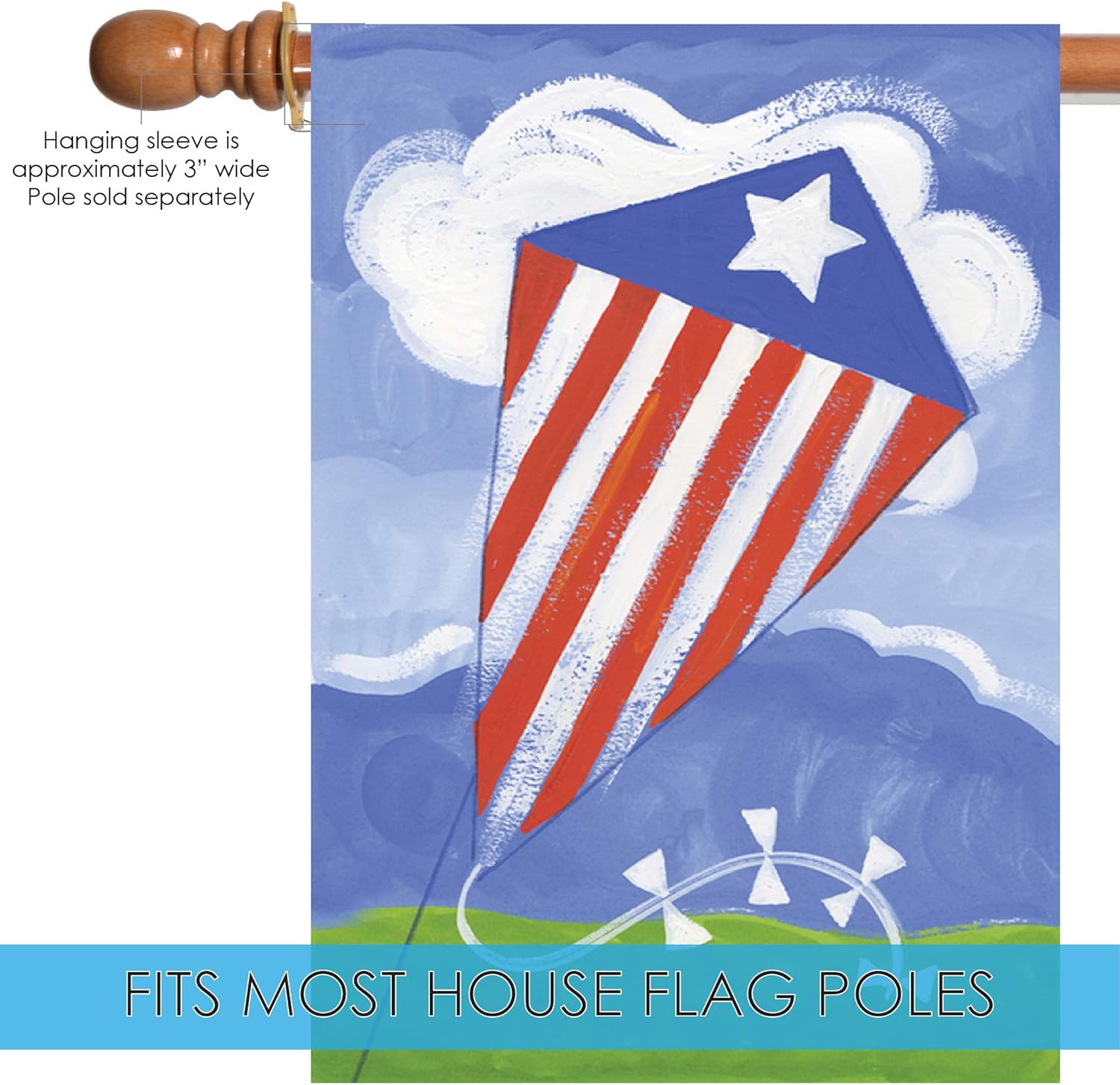 Amazon Com Toland Home Garden Patriotic Kite 12 5 X 18 Inch