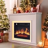 YITAHOME White Electric Fireplace Suite 39" with 7-Day Remote Control LED Flame view 1