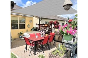 INFRANGE 20' x 20' Rectangle Sun Shade Sails Canopy UV Block for Patio Deck Pergola Yard Lawn Outdoor Activities (Gray)
