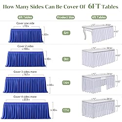 Partisky Royal Blue Polyester Table Skirt for