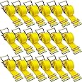 VEVOR E Track Ratchet Straps (18-Pack), 2" x 15'E-Track Straps 4400 LBS Breaking Strength, Polyester Webbing & Spring Fitting & Ratchets, Durable Tie-Downs for Tires Motorcycles Trailers Loads Yellow