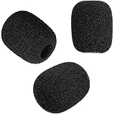 50 PCS Microphone Replacement Kit Mic Mini Windscreen Cover Microphone Headset Windscreen Foam Cover Lapel Soft Comfortable Lapel Mic Covers Pop Filter Replacement Windshield