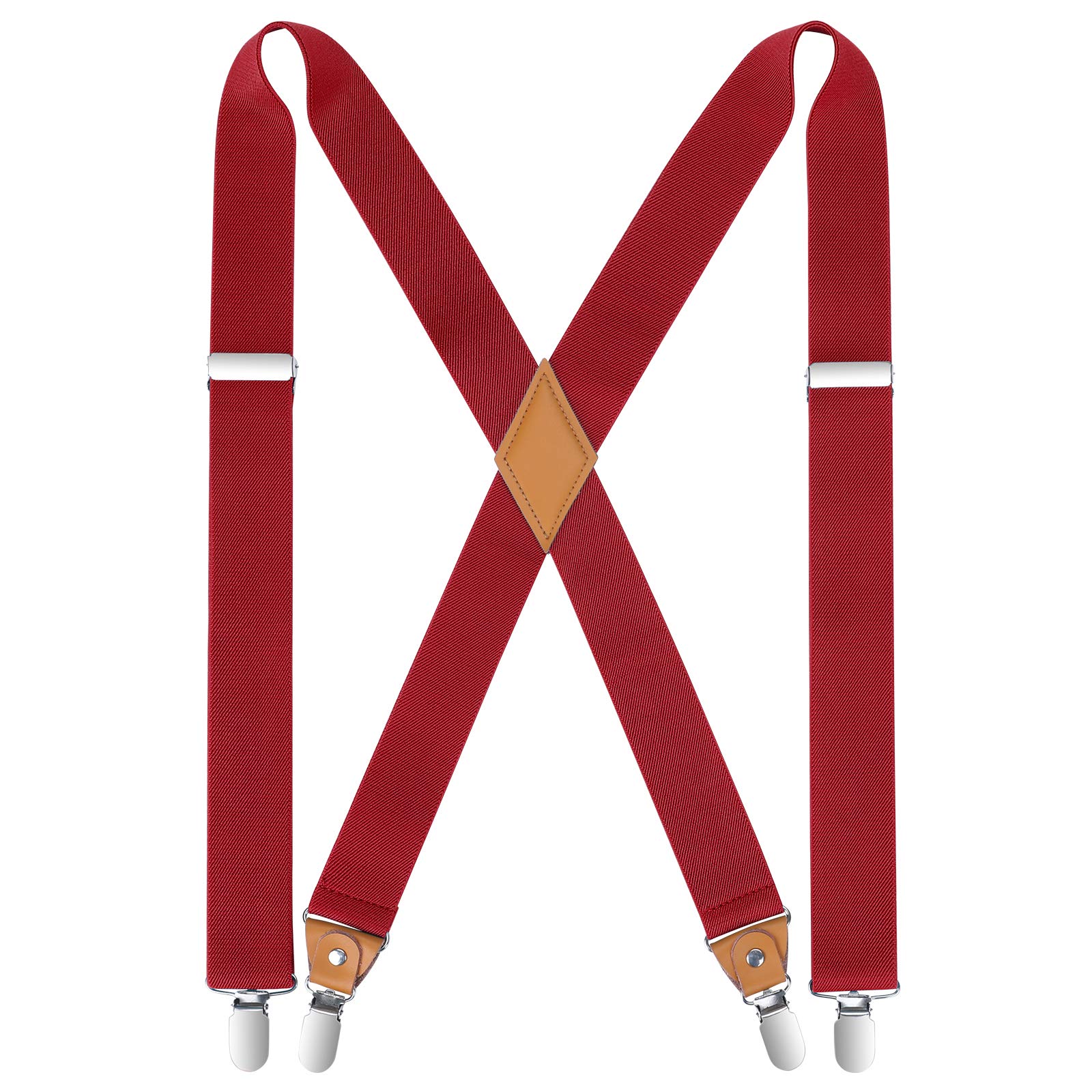 HISDERN Men's Trouser Braces with Very Strong 4 Clips Heavy Duty Suspenders X Style Adjustable Suspender