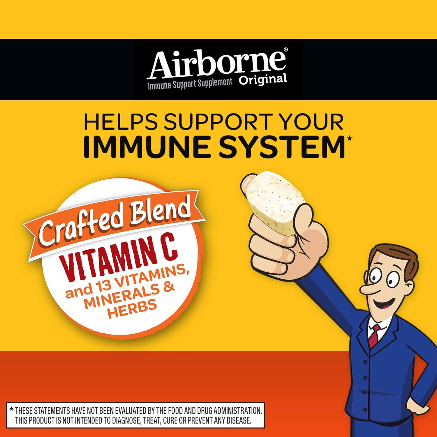 Vitamin C 1000mg - Airborne Citrus Chewable Tablets (116 count in a bottle), Gluten-Free Immune Support Supplement and High in Antioxidants, Packaging May Vary, 116 Count: Health & Personal Care