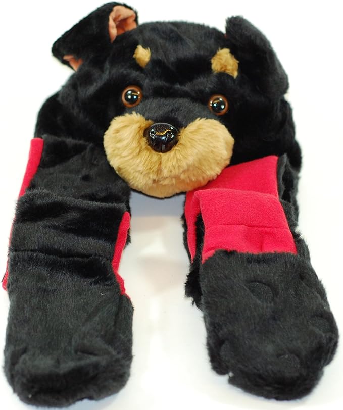 Unisex childrens dog hat with scarf & mitten detail attached. One size
