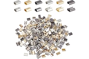 WADORN 180Pcs 3 Colors Leather Rope Clip Foldable, 9mm 10mm Fold Over Cord String Ends Fasteners Leather String Crimp Clamp Ribbon Caps End Tip Clasp for DIY Handmade Necklace Jewelry Findings Making