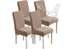 YUEANG Waterproof Dining Chair Covers, Chair Covers for Dining Room, Stretch Parsons Chair Slipcover, Removable, Washable for Dining Room Kitchen Chair Protector Cover