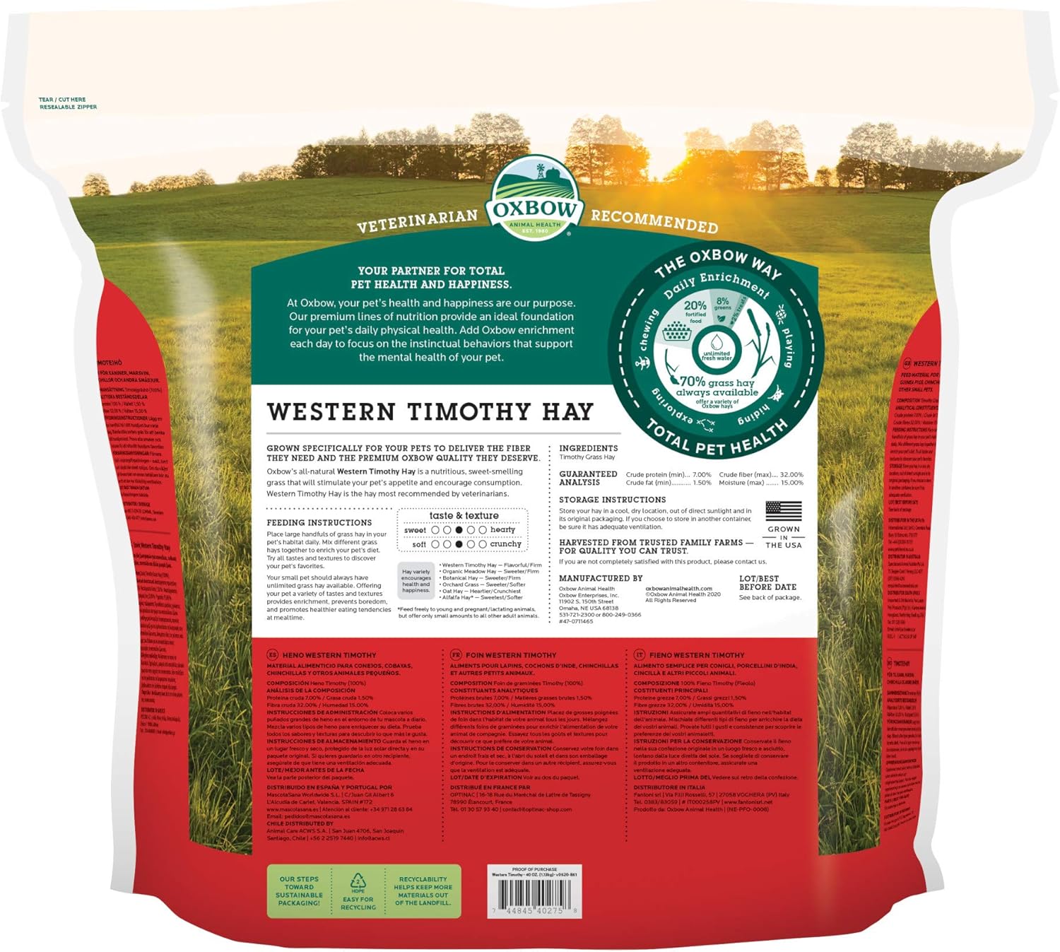 Oxbow Animal Health Western Timothy Hay, 40 Oz: Pet Supplies
