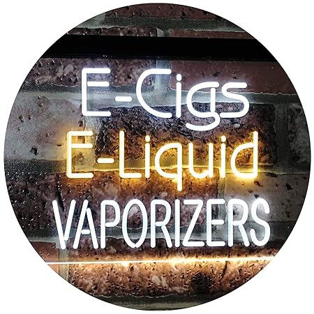 AdvpPro 2C Cigar Liquid Vaporizers Shop Indoor Display Dual Color LED Neon Sign White & Yellow 300mm x 210mm st6s32-i2562-wy