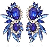 Canboer Vintage Rhinestone Statement Earrings Fancy Crystal Cluster Drop Dangle Earrings for Women
