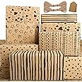 Wrapping Paper Set,Birthday Wrapping Paper Sheet with FREE Tags & String,Eco Gift Wrapping Paper Birthday Gift Wrap Paper,Kra