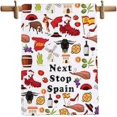 MNIGIU Spain Symbols Souvenir Kitchen Towel Spain Vcation Gift Spain Trip Dish Towel Spanish Gift Europe Travel Gift