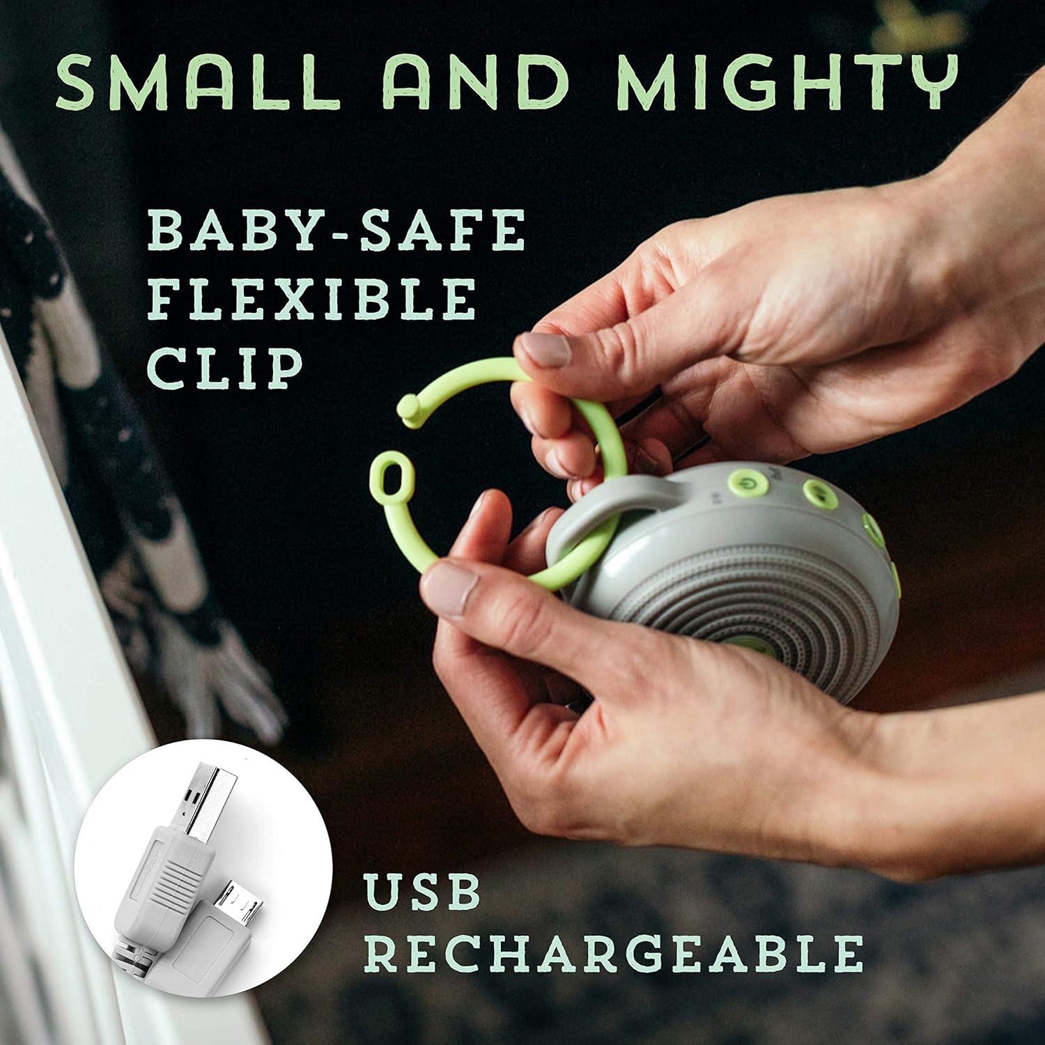 Marpac Hushh Portable White Noise Machine for Baby | 3 Soothing, Natural Sounds with Volume Control Baby-Safe Clip & Child Lock, Gray, 3.7 ounces: Health & Personal Care