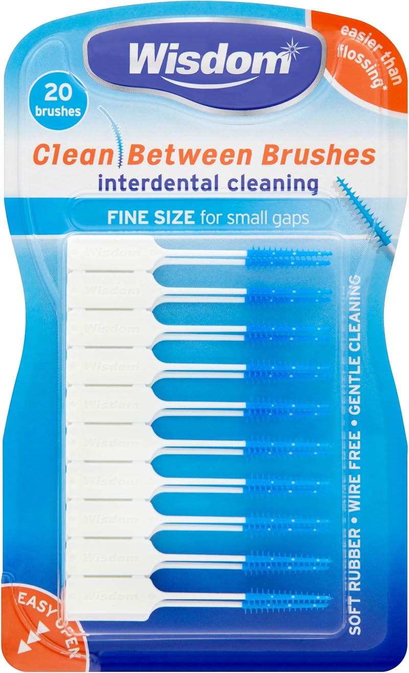 Wisdom Clean Between Interdental Brushes Fine Blue 20 Pack
