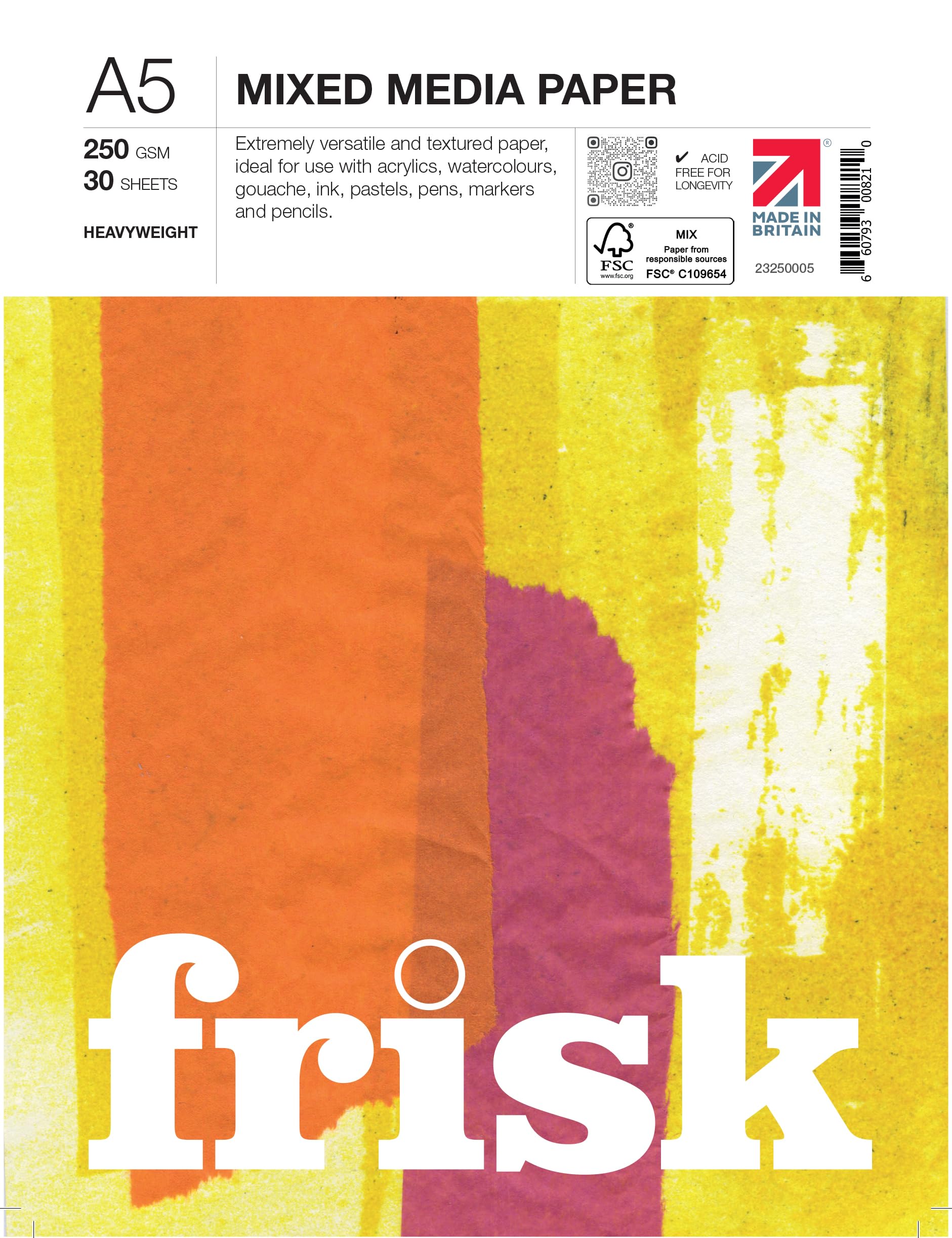 Frisk 23250005 Mixed Media Paper Pad A5, White