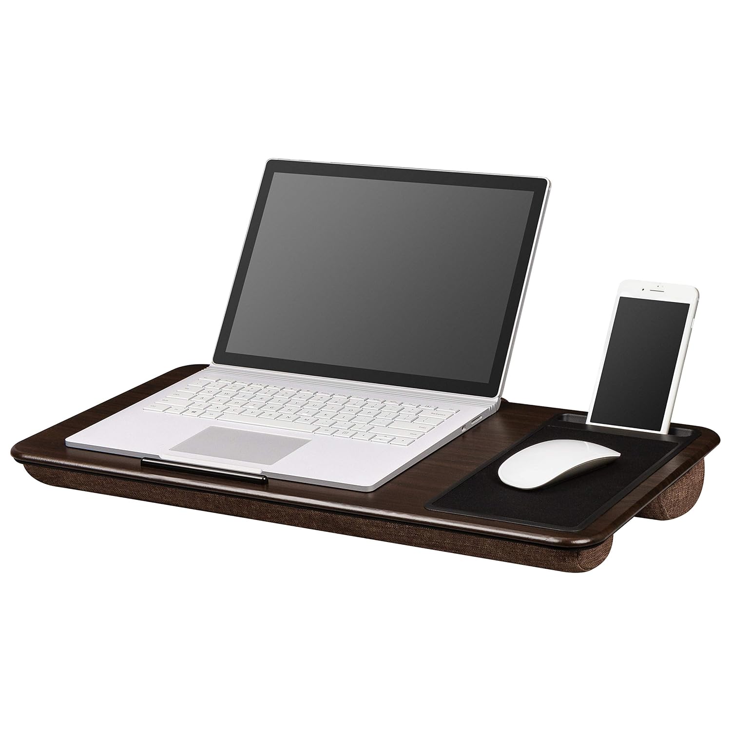 LapGear Home Office Lap Desk Extra Wide Espresso Woodgrain (Fits up