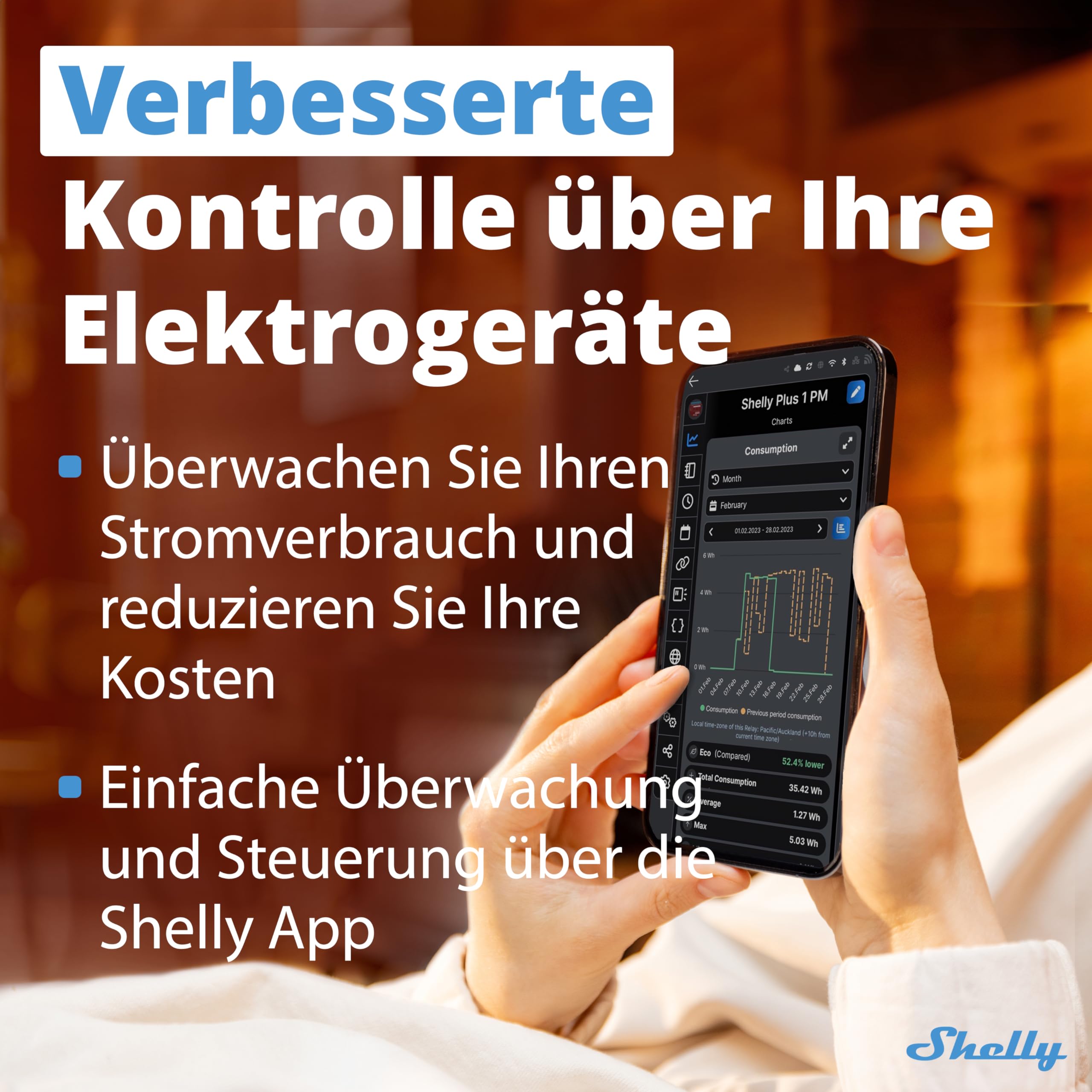 Shelly Plus 1PM | WLAN & Bluetooth Relais Schalter mit Strommessung | Smart Home | Lichtsteuerung | Funktioniert mit Alexa & Google Home | iOS- & Android-App | Kein Hub erforderlich (4 Pack) 5
