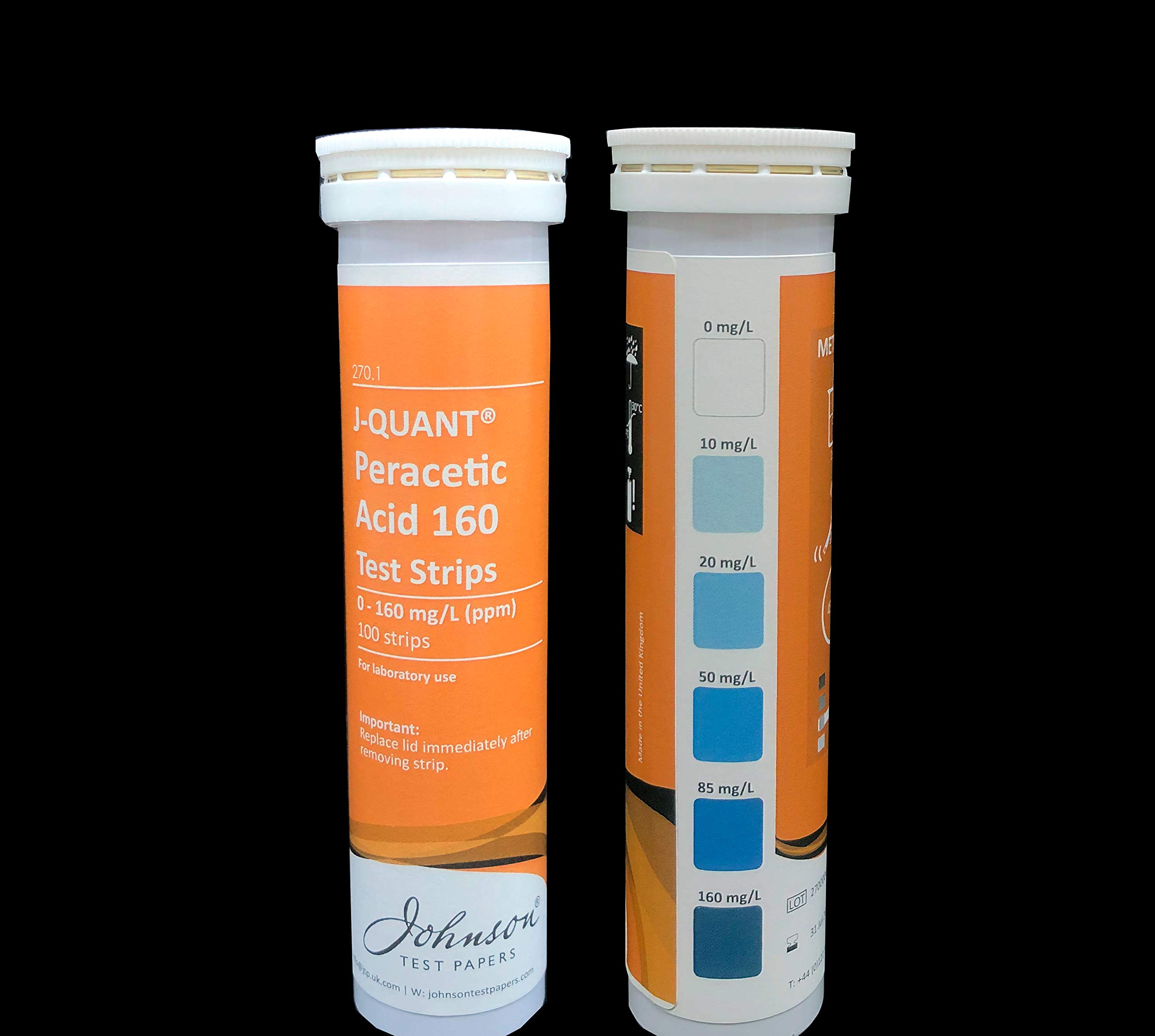 Testallwater - Peracetic Acid 0-50 Test Strips | Quick & Reliable Measurement | Ideal for Food, Beverage, Healthcare | Pool Water Testing Kit | 100 Pack, PE, PS