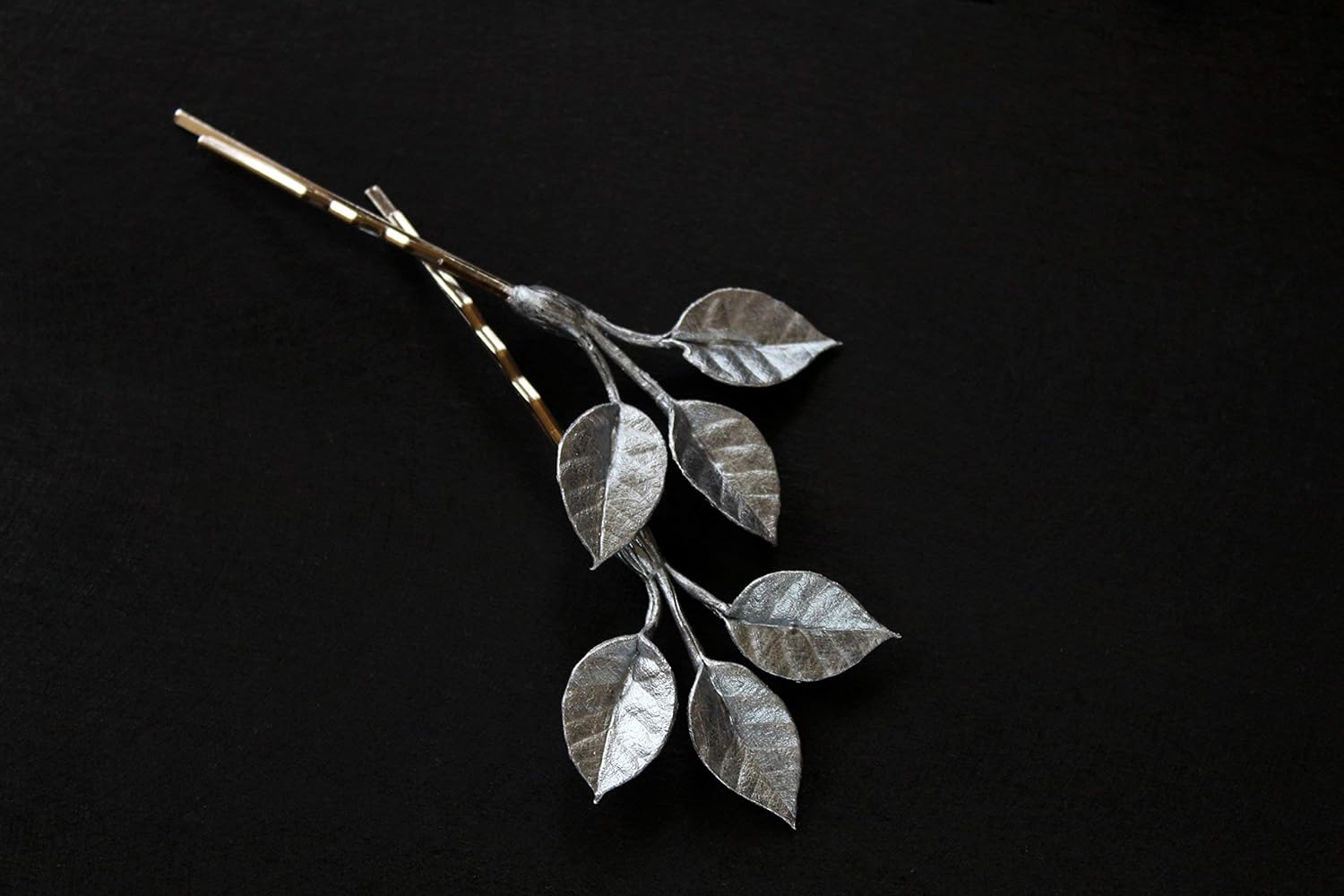 Amazon Com Silver Branch With 3 Three Realistic Leaves Metallic