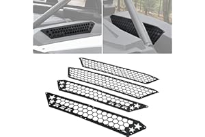 POKIAUTO Aluminum Air Intake Grill for Polaris RZR XP 1000/ XP4 1000 2024 2025 Accessories, Black Metal Side Frog Skin Protector Bezel Engine Mesh Covers(8PCS, Bolt-on)